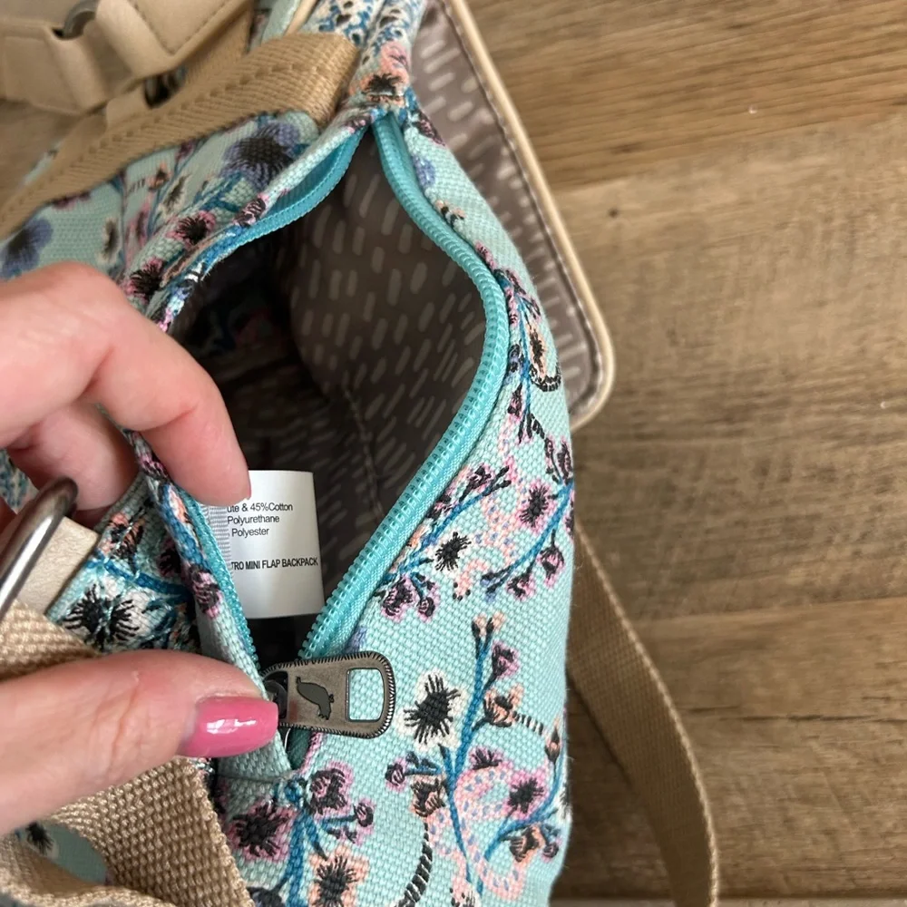 Sakroots Floral Print Light Blue Backpack